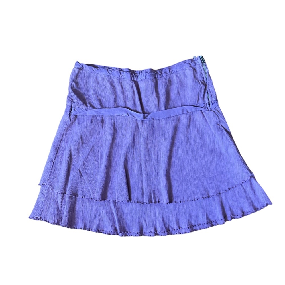 Transit Par Such Vintage 90s Light Purple Side Zipper Ruffled Mini Skirt